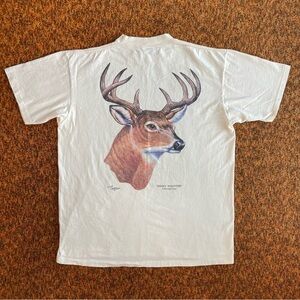 Vintage Environmental Artwear “Eight Pointer” Deer Print T Shirt
